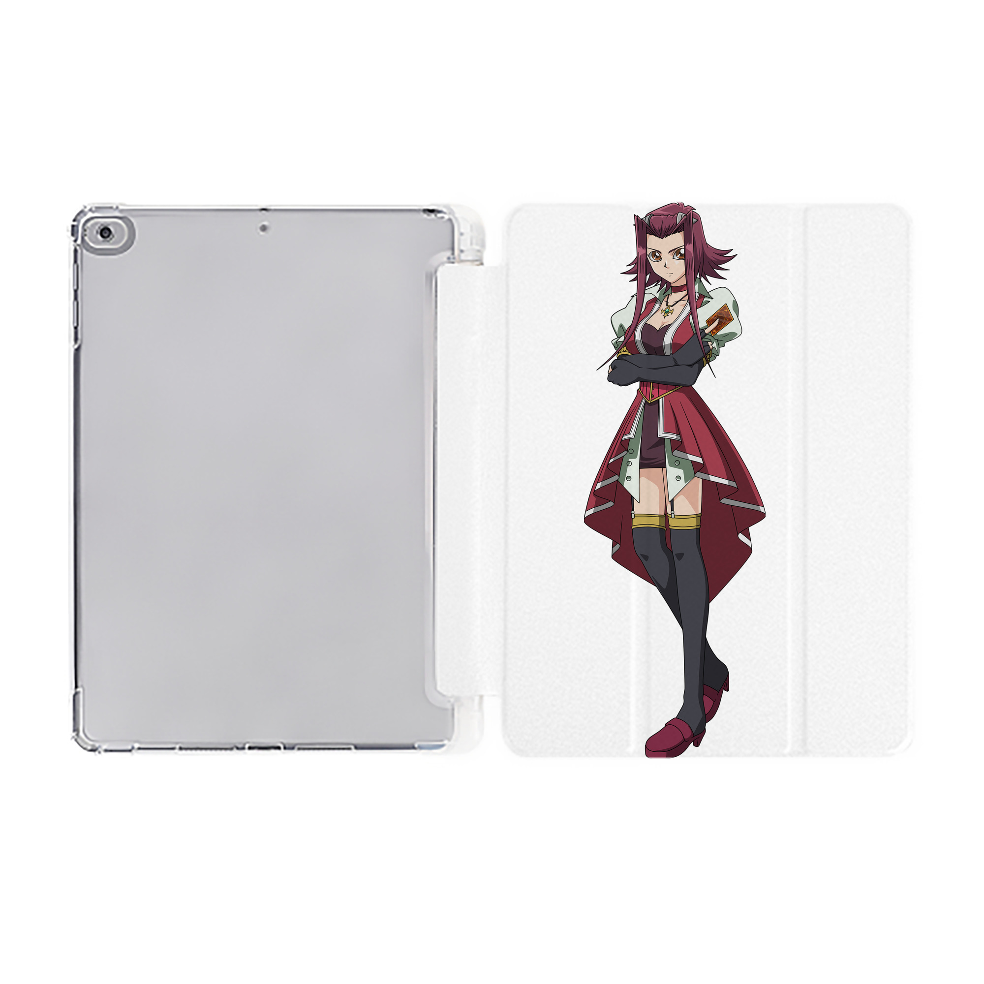 （画像用） 遊☆戯☆王 Yu-Gi-Oh! IPad ケース ペン収納付き 三つ折りスタンド PUレザー×シリコン 対応機種9.5/10.5/10.9インチ